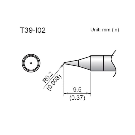 Soldering Tip, T.W. 0.2 mm, T.L. 9.5 mm MPN:T39-I02