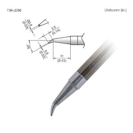 Soldering Tip, T.W. 0.8 mm, T.L. 14.5 mm MPN:T39-JD08