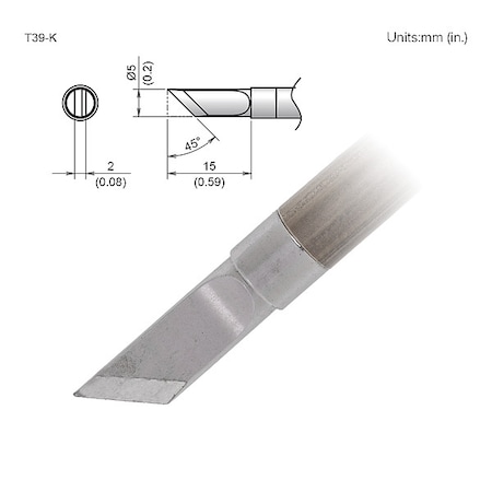 Soldering Tip, Knife, T.W. 5 mm, T.L. 15 mm MPN:T39-K