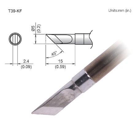 Soldering Tip, Knife, T.W. 5 mm, T.L. 15 mm MPN:T39-KF