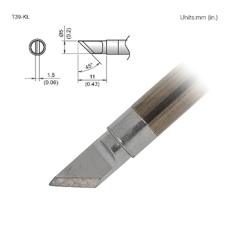 Soldering Tip, Knife, T.W. 5 mm, T.L. 11 mm MPN:T39-KL
