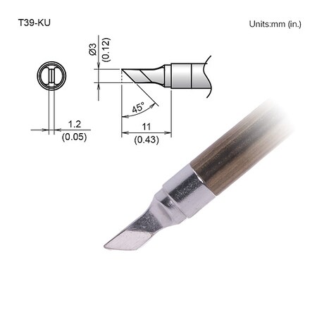Soldering Tip, Knife, T.W. 3 mm, T.L. 11 mm MPN:T39-KU