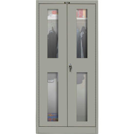 Hallowell 435W18SV-HG 400 Series Safety-View Door Wardrobe Cabinet 36x18x72 Gray Unassembled 435W18SV-HG