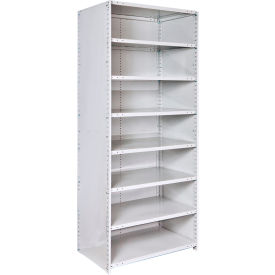 Hallowell Medsafe 8 Shelf Antimicrobial Closed Steel Shelving Unit Starter 36