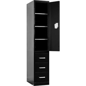 Hallowell® Fort Knox 1-Tier 1 Door Locker w/ 3 Drawers 24