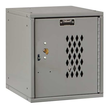 Box Locker, 11 3/8 in W, 12 in D, 12 3/4 in H, (1) Tier, (1) Wide, Light Gray MPN:HC121212-1DP-K-PL