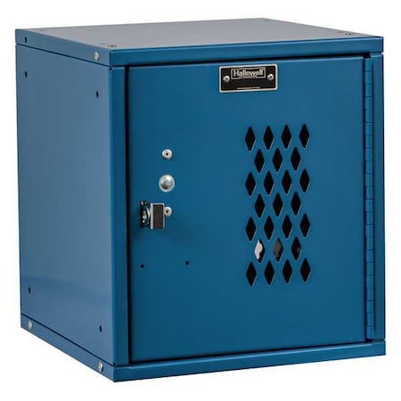 Box Locker, 11 3/8 in W, 12 in D, 12 3/4 in H, (1) Tier, (1) Wide, Blue MPN:HC121212-1DP-MB
