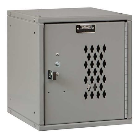 Box Locker, 11 3/8 in W, 12 in D, 12 3/4 in H, (1) Tier, (1) Wide, Light Gray MPN:HC121212-1DP-PL