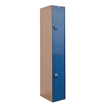 Wardrobe Locker, 12 in W, 18 in D, 72 in H, (1) Wide, (2) Tier, Blue/Taupe MPN:HPL1282-2A-TB