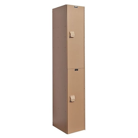 Wardrobe Locker, 12 in W, 18 in D, 72 in H, (1) Wide, (2) Tier, Taupe MPN:HPL1282-2A-TE