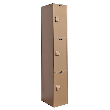 Wardrobe Locker, 12 in W, 18 in D, 72 in H, (1) Wide, (3) Tier, Taupe MPN:HPL1282-3A-TE