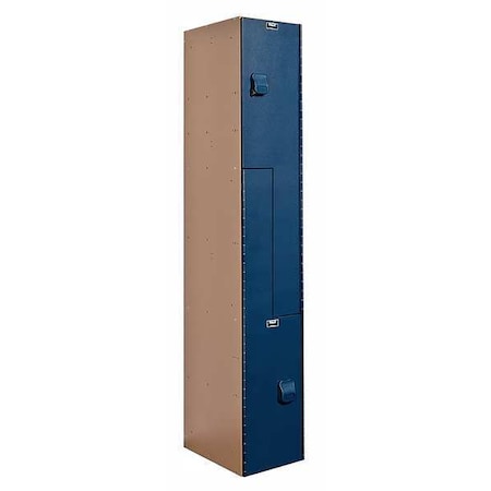 Wardrobe Z Locker, 12 in W, 18 in D, 72 in H, (1) Wide, (2) Tier, Blue/Taupe MPN:HPL1282-ZA-TB
