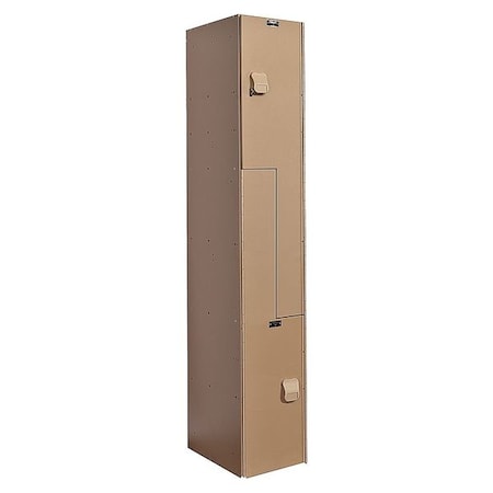 Wardrobe Z Locker, 12 in W, 18 in D, 72 in H, (1) Wide, (2) Tier, Taupe MPN:HPL1282-ZA-TE