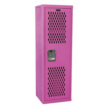 Wardrobe Locker, 15 in W, 15 in D, 48 in H, (1) Tier, (1) Wide, Pink MPN:HTL151548-1BG