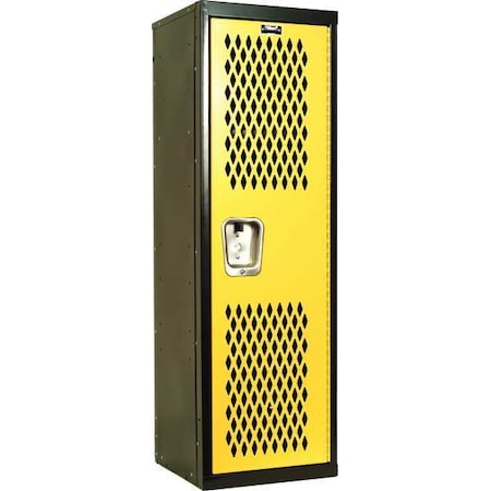 Wardrobe Locker, 15 in W, 15 in D, 48 in H, (1) Tier, (1) Wide, Yellow/Black MPN:HTL151548-1MT
