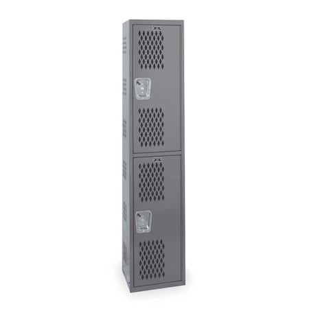 Wardrobe Locker, 12 in W, 12 in D, 72 in H, (1) Wide, (2) Tier, Dark Gray MPN:HWBA212-2HG