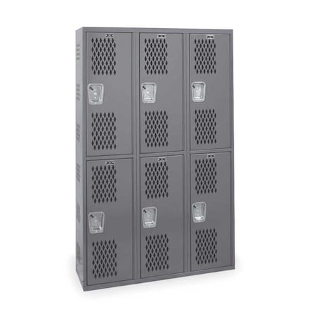 Wardrobe Locker, 54 in W, 18 in D, 72 in H, (2) Tier, (3) Wide, Dark Gray MPN:HWBA882-222HG
