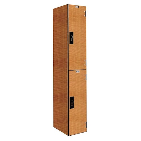 Wardrobe Locker, 12 in W, 18 in D, 72 in H, (1) Wide, (2) Tier, Light Wood MPN:PHL1282-2A-FA
