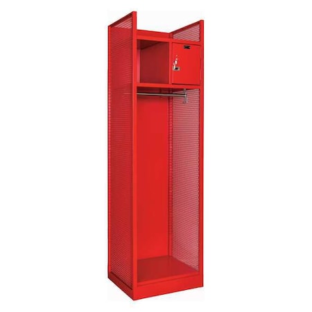 Gear Locker, 24 3/4 in W, 22 in D, 86 1/4 in H, (1) Tier, (1) Wide, Red MPN:TGBN42(84)-1BC-G-RR-HT