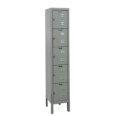 Box Locker, 12 in W, 12 in D, 66 in H, (1) Wide, (5) Tier, Dark Gray MPN:U1226-5HG
