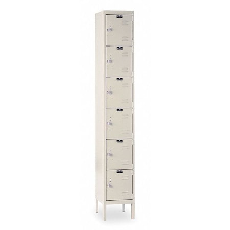 Box Locker, 12 in W, 12 in D, 78 in H, (1) Wide, (6) Tier, Tan MPN:U1228-6A-PT