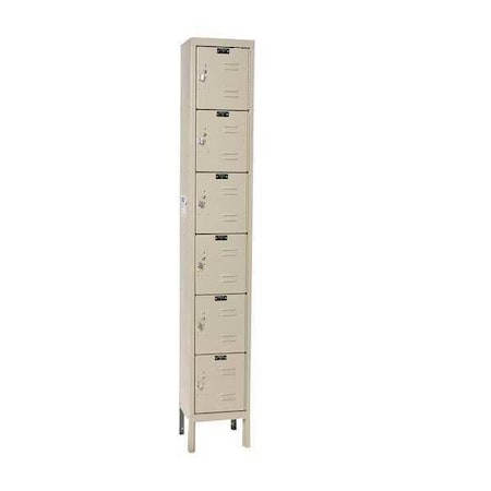 Box Locker, 12 in W, 12 in D, 78 in H, (1) Wide, (6) Tier, Tan MPN:U1228-6G-A-PT