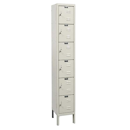 Box Locker, 12 in W, 12 in D, 78 in H, (1) Wide, (6) Tier, Tan MPN:U1228-6G-PT