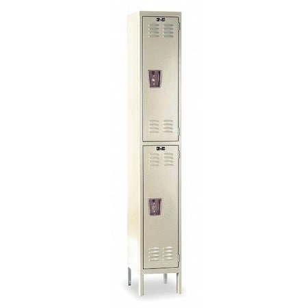 Wardrobe Locker, 12 in W, 15 in D, 66 in H, (1) Wide, (2) Tier, Tan MPN:U1256-2PT