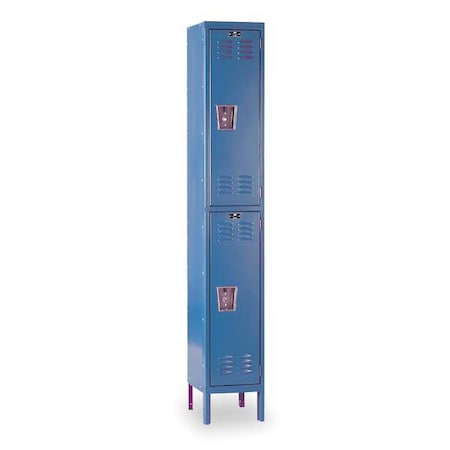 Wardrobe Locker, 12 in W, 15 in D, 78 in H, (1) Wide, (2) Tier, Marine Blue MPN:U1258-2A-MB