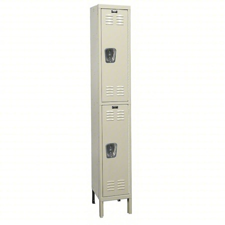 Wardrobe Locker, 12 in W, 15 in D, 78 in H, (1) Wide, (2) Tier, Tan MPN:U1258-2G-A-PT