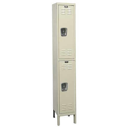 Wardrobe Locker, 12 in W, 15 in D, 78 in H, (1) Wide, (2) Tier, Tan MPN:U1258-2G-PT