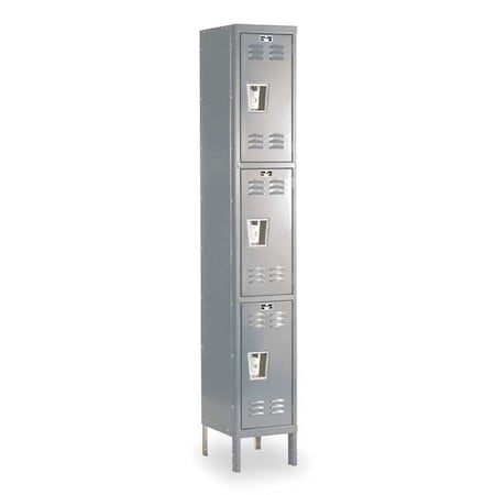 Wardrobe Locker, 12 in W, 15 in D, 78 in H, (1) Wide, (3) Tier, Dark Gray MPN:U1258-3A-HG