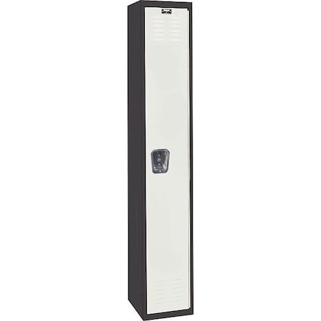 Wardrobe Locker, 12 in W, 18 in D, 72 in H, (1) Tier, (1) Wide, Light Gray/Black MPN:U1282-1MP