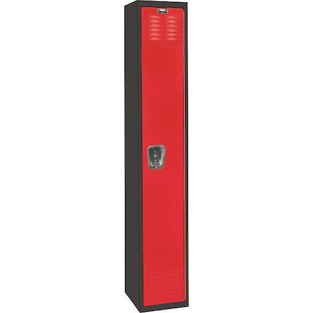 Wardrobe Locker, 12 in W, 18 in D, 72 in H, (1) Tier, (1) Wide, Red/Black MPN:U1282-1MR