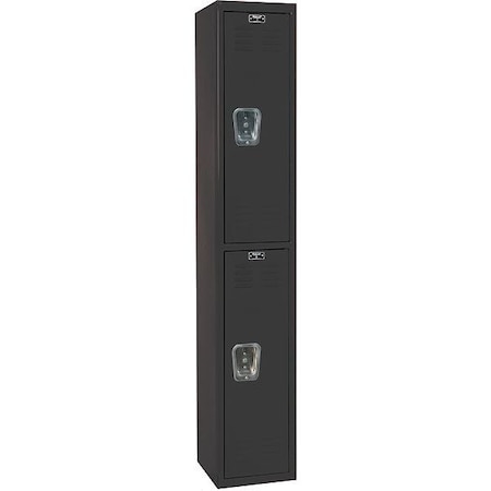 Wardrobe Locker, 12 in W, 18 in D, 72 in H, (1) Wide, (2) Tier, Black MPN:U1282-2A-ME