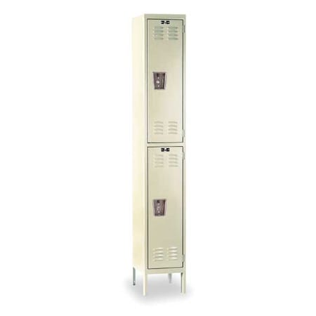 Wardrobe Locker, 12 in W, 18 in D, 78 in H, (1) Wide, (2) Tier, Tan MPN:U1288-2G-A-PT