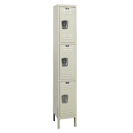 Wardrobe Locker, 12 in W, 18 in D, 78 in H, (1) Wide, (3) Tier, Tan MPN:U1288-3G-PT