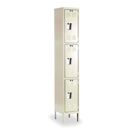 Wardrobe Locker, 12 in W, 18 in D, 78 in H, (1) Wide, (3) Tier, Tan MPN:U1288-3PT