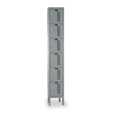 Box Locker, 12 in W, 18 in D, 78 in H, (1) Wide, (6) Tier, Dark Gray MPN:U1288-6HDV-HG