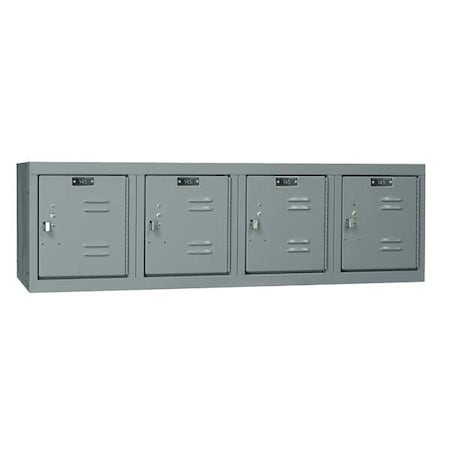 Wall Mount Box Locker, 48 in W, 18 in D, 14 3/4 in H, (1) Tier, (4) Wide, Dark Gray MPN:U1482-4WM-A-HG