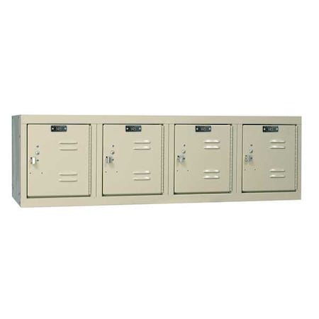 Wall Mount Box Locker, 48 in W, 18 in D, 14 3/4 in H, (1) Tier, (4) Wide, Tan MPN:U1482-4WM-A-PT