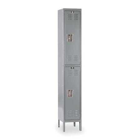 Wardrobe Locker, 15 in W, 18 in D, 78 in H, (1) Wide, (2) Tier, Dark Gray MPN:U1588-2HG