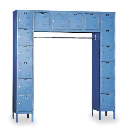 Box Locker Unit with Coat Rod, 72 in W, 18 in D, 78 in H, (6) Tier, (6) Wide, Dark Gray MPN:U1788-16HG