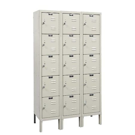Box Locker, 36 in W, 12 in D, 66 in H, (3) Wide, (5) Tier, Tan MPN:U3226-5A-PT