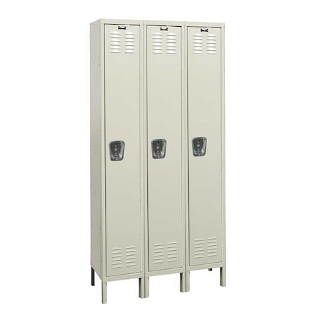 Wardrobe Locker, 36 in W, 12 in D, 78 in H, (1) Tier, (3) Wide, Tan MPN:U3228-1G-PT