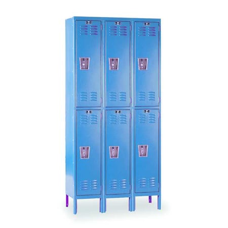 Wardrobe Locker, 36 in W, 12 in D, 78 in H, (2) Tier, (3) Wide, Marine Blue MPN:U3228-2MB