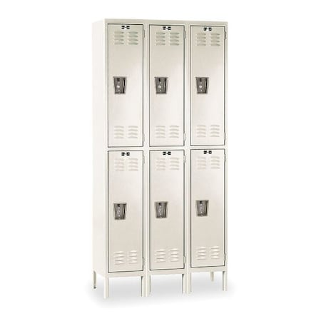 Wardrobe Locker, 36 in W, 12 in D, 78 in H, (2) Tier, (3) Wide, Tan MPN:U3228-2PT