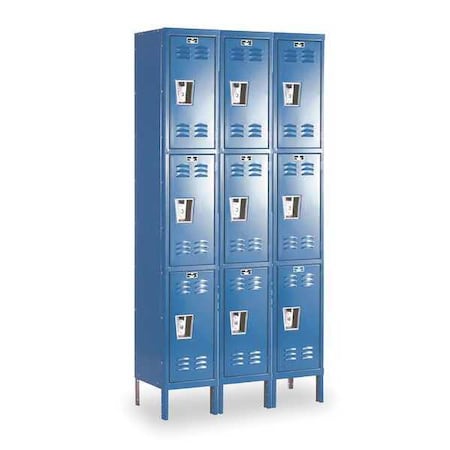 Wardrobe Locker, 36 in W, 12 in D, 78 in H, (3) Tier, (3) Wide, Marine Blue MPN:U3228-3MB