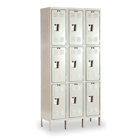Wardrobe Locker, 36 in W, 12 in D, 78 in H, (3) Tier, (3) Wide, Tan MPN:U3228-3PT