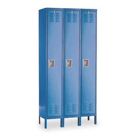 Wardrobe Locker, 36 in W, 15 in D, 78 in H, (1) Tier, (3) Wide, Marine Blue MPN:U3258-1MB